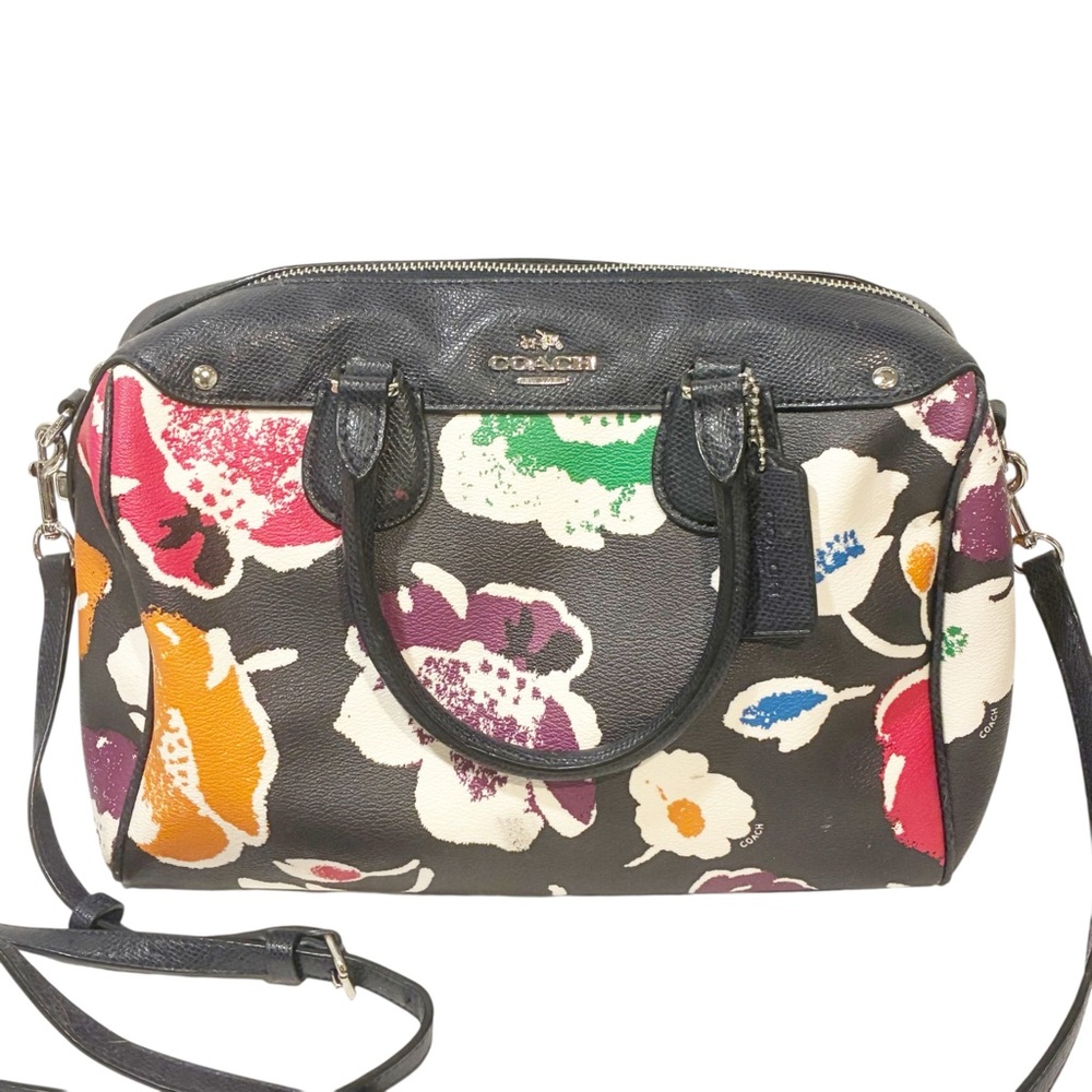 COACH‎ Flower Mini Satchel 2way Handbag F37491 Multi Color Crossbody
